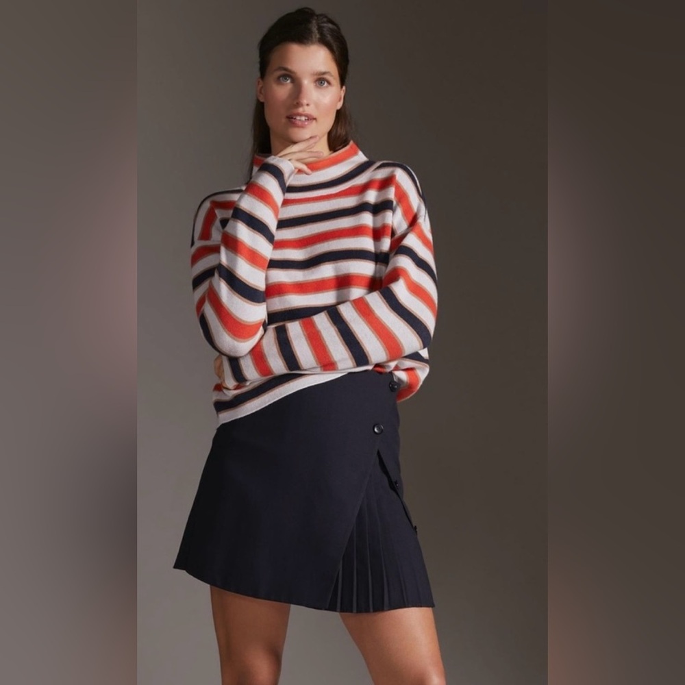 Maeve Carys sweater by Anthropologie. Excellent condition. XL. Navy, red, cream.